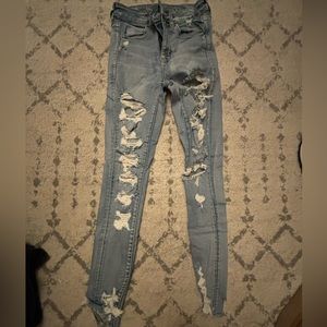 American Eagle Light Wash Ripped Jeans